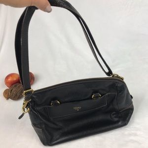 Fossil Leather Handbag Purse Black